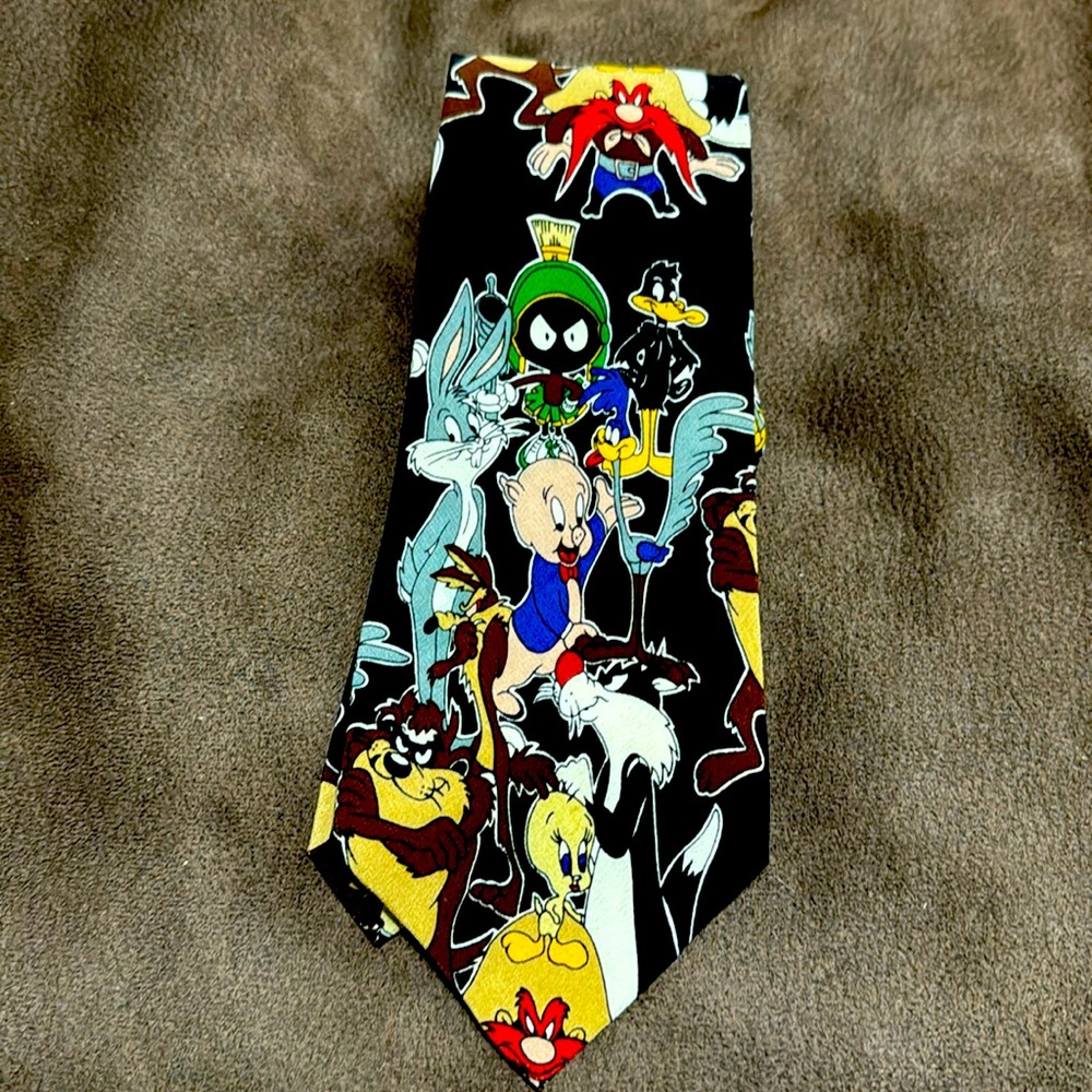 Vintage Looney Tunes Blanche 1992 Warner Brothers tie EUC